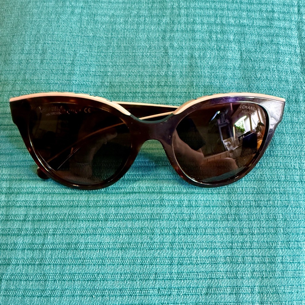 CHANEL Women's Dark Brown Cat-Eye Sunglasses
